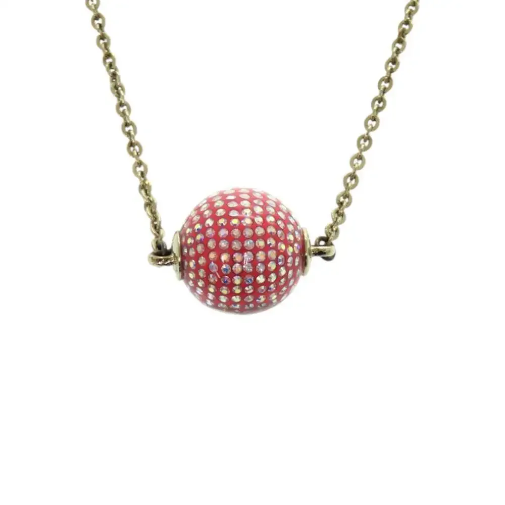 CHANEL Red Logo Necklace